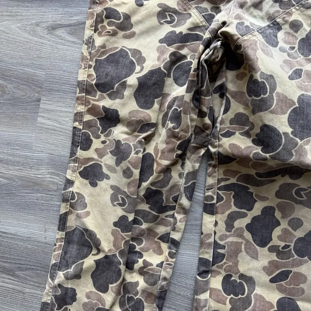 VTG Duxbak Faded Frogskin Duck Camo Canvas Pants Men's 38 Hunting